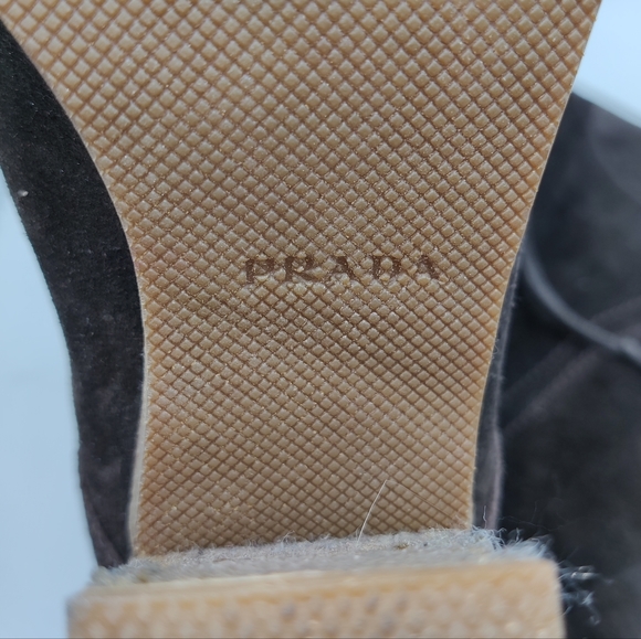 Prada Sport Brown Suede booties sz 38.5 - Picture 7 of 8